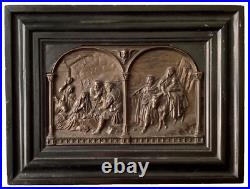 19th Century RELIGIOUS BIBLICAL BAS-RELIEF The NATIVITY and the FLIGHT to EGYPT