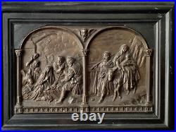 19th Century RELIGIOUS BIBLICAL BAS-RELIEF The NATIVITY and the FLIGHT to EGYPT