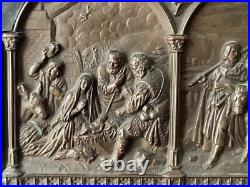 19th Century RELIGIOUS BIBLICAL BAS-RELIEF The NATIVITY and the FLIGHT to EGYPT