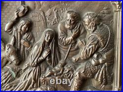19th Century RELIGIOUS BIBLICAL BAS-RELIEF The NATIVITY and the FLIGHT to EGYPT