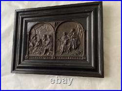 19th Century RELIGIOUS BIBLICAL BAS-RELIEF The NATIVITY and the FLIGHT to EGYPT