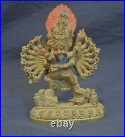 19th Century Sino-Tibetan Gilt Bronze Buddhist Vajrabhairava & Vetali Statue