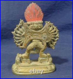 19th Century Sino-Tibetan Gilt Bronze Buddhist Vajrabhairava & Vetali Statue