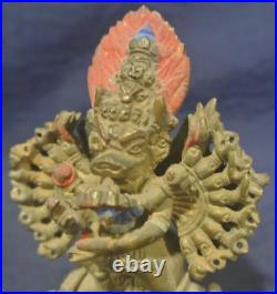 19th Century Sino-Tibetan Gilt Bronze Buddhist Vajrabhairava & Vetali Statue