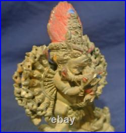 19th Century Sino-Tibetan Gilt Bronze Buddhist Vajrabhairava & Vetali Statue