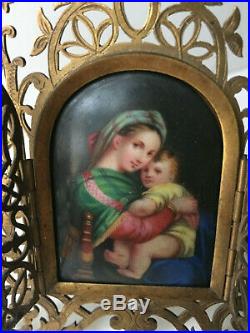 19th century Antique Oil painting Portrait Madonna Follower of RAPHAEL SANZIO