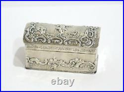 2 7/8 in European Silver Antique Dutch Religious Theme Chest-Shaped Snuff Box