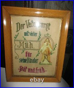2 ANTIQUE VICTORIAN Sampler Bavarian GERMAN PUNCH PAPER NEEDLEWORK RELIGIOUS