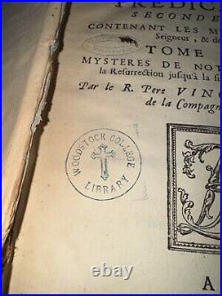 2 Antique 1716/ 17 LA BIBLIOTHEQUE DES PREDICATEURS-Pere Vincent Houdry French