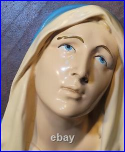 2 Antique Cast Wall Hanging Religious Jesus Christ And Virgin Mother Mary Bust 2 Antique Cast Wall Hanging Religious Jesus Christ And Virgin Mother Mary Bust