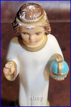 2 Antique Infant Child Of Prague Statues 8 & 16 Columbia Statuary Religious