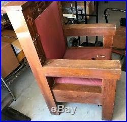 2 Antique Vintage Church Prayer Chair Arts Crafts Mission Altar Religious Gothic