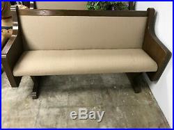 2 Vintage Free Standing Church Pew Pews Cushioned Altar Religious Tradition Size