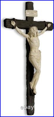 20.75 Cross Wall Art, Realistic Jesus Sculpture for Religious Prayer Corners