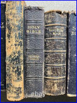 20x Antique Religious Books Bibles Holy Bible PRAYER Hymns & LEATHER 19/20c FAB