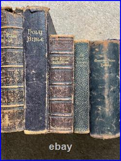 20x Antique Religious Books Bibles Holy Bible PRAYER Hymns & LEATHER 19/20c FAB