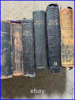 20x Antique Religious Books Bibles Holy Bible PRAYER Hymns & LEATHER 19/20c FAB