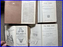 20x Antique Religious Books Bibles Holy Bible PRAYER Hymns & LEATHER 19/20c FAB