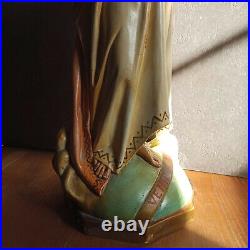 22 EXTRAORDINARY Antique Religious SACRED HEART JESUS Statue Glass Eyes