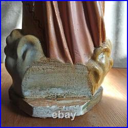 22 EXTRAORDINARY Antique Religious SACRED HEART JESUS Statue Glass Eyes 22 EXTRAORDINARY Antique Religious SACRED HEART JESUS Statue Glass Eyes