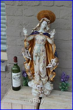 26.7 italian pattarino school madonna Statue putti angel religious terracotta