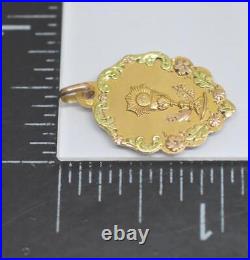 27 MAI 1906 Antique French 14K Tri-Tone Gold First 1st Communion Religious Medal
