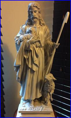28 inch Jesus Statue Faux Stone Garden Backyard Religious Christian Figurine