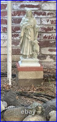 28 inch Jesus Statue Faux Stone Garden Backyard Religious Christian Figurine