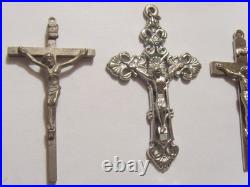 32 vintage crucifix cross pendant catholic Christian religious lot EL1148