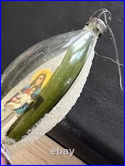 3D Diorama Jesus Religious Victorian Scrap Encased Christmas Ornament