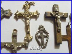 40 antique vintag religious catholic Christian items crosses crucifix lot fv1818