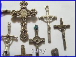 40 antique vintag religious catholic Christian items crosses crucifix lot fv1818