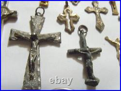 40 antique vintag religious catholic Christian items crosses crucifix lot fv1818