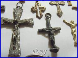 40 antique vintag religious catholic Christian items crosses crucifix lot fv1818