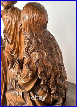 43 Religious Antique Oak Wood Statue/Sculpture Holy Family