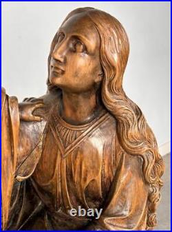43 Religious Antique Oak Wood Statue/Sculpture Holy Family