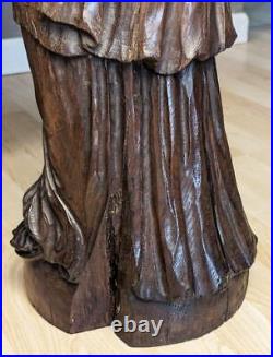 45 Tall Antique Religious Solid Oak Wood Statue/Sculpture of St Cecilia