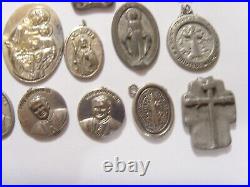 49 antique catholic religious faith assorted collection pendants lot as is 51552