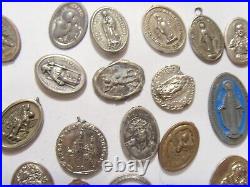 49 antique catholic religious faith assorted collection pendants lot as is 51552