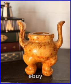 5 Han Dynasty Hetian jade sacrifice tripod Incense burner Censer Gui Vessel