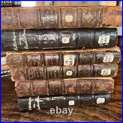 6 Antique 1721 LA BIBLIOTHEQUE DES PREDICATEURS BY Pere Vincent Houdry French