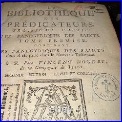 6 Antique 1721 LA BIBLIOTHEQUE DES PREDICATEURS BY Pere Vincent Houdry French