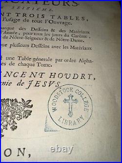 6 Antique 1721 LA BIBLIOTHEQUE DES PREDICATEURS BY Pere Vincent Houdry French