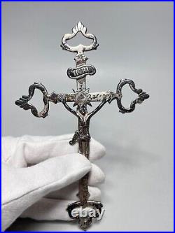 7 Antique French Sterling Silver Wall Crucifix Jesus Christ Cross Religious 7 Antique French Sterling Silver Wall Crucifix Jesus Christ Cross Religious