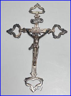 7 Antique French Sterling Silver Wall Crucifix Jesus Christ Cross Religious 7 Antique French Sterling Silver Wall Crucifix Jesus Christ Cross Religious