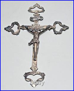 7 Antique French Sterling Silver Wall Crucifix Jesus Christ Cross Religious 7 Antique French Sterling Silver Wall Crucifix Jesus Christ Cross Religious