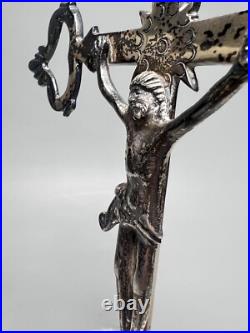 7 Antique French Sterling Silver Wall Crucifix Jesus Christ Cross Religious 7 Antique French Sterling Silver Wall Crucifix Jesus Christ Cross Religious