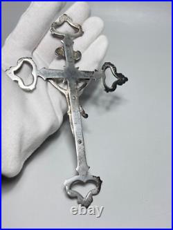 7 Antique French Sterling Silver Wall Crucifix Jesus Christ Cross Religious 7 Antique French Sterling Silver Wall Crucifix Jesus Christ Cross Religious
