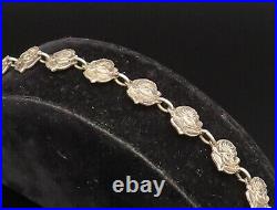 925 Silver Vintage Antique Religious Rose Flower & Saints Bracelet BT9489