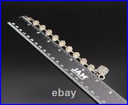 925 Silver Vintage Antique Religious Rose Flower & Saints Bracelet BT9489